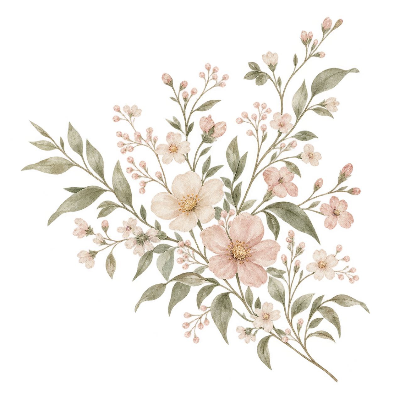 Watercolor · airy wildflower posy