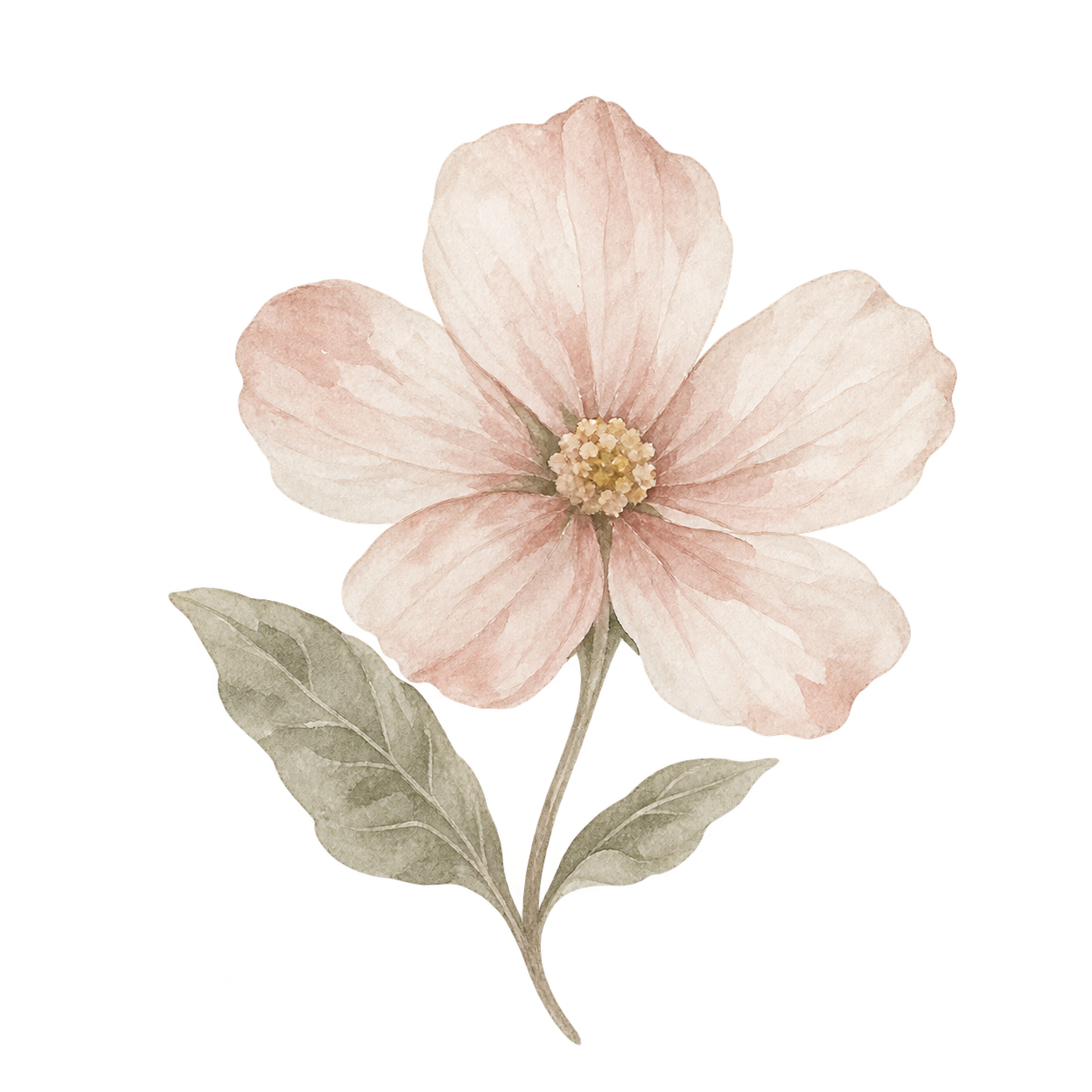 Watercolor · single blossom