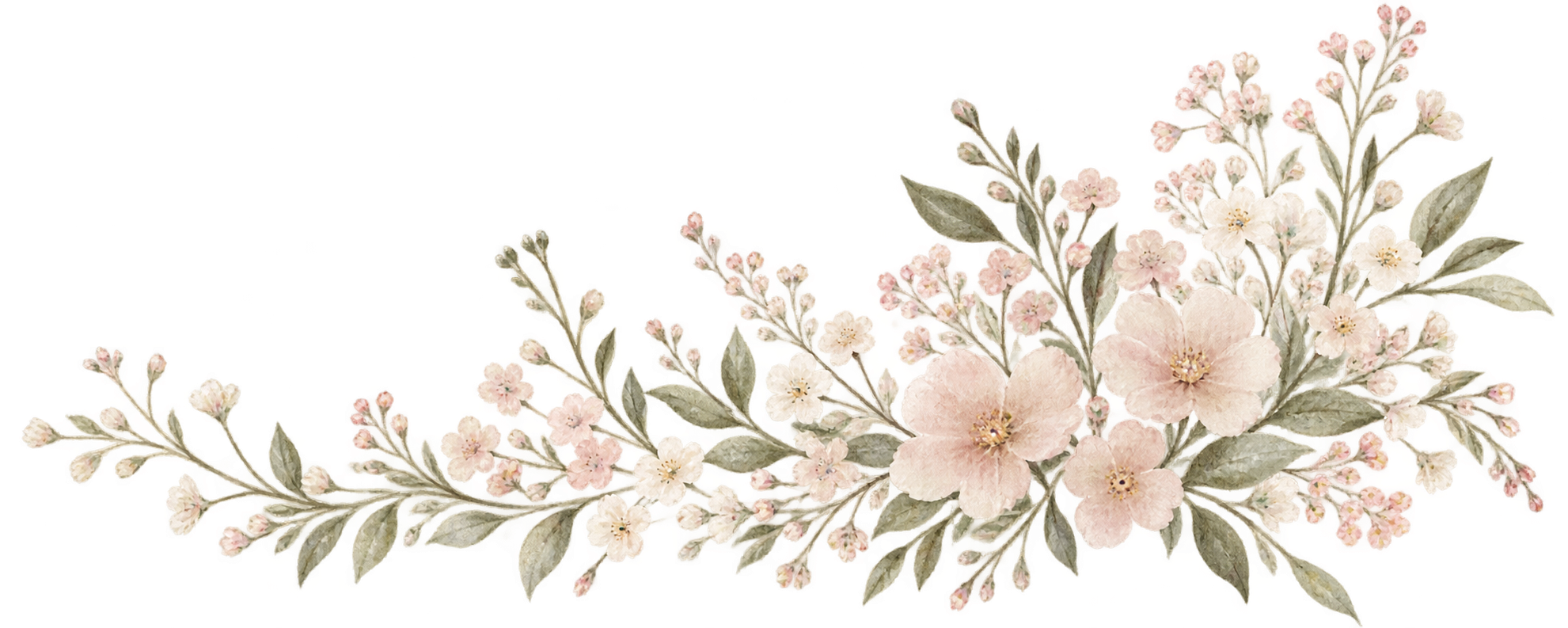 Watercolor · delicate meadow cluster