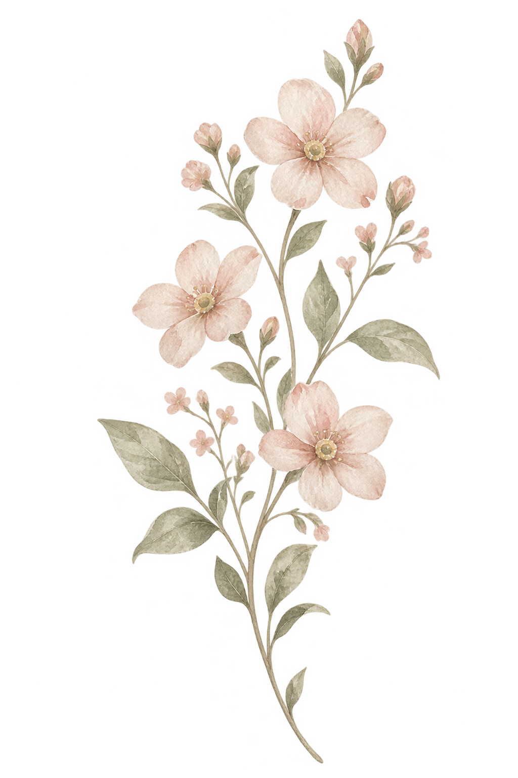 Watercolor · airy flower sprig